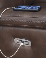 Picture of Kennedy Espresso 6-Piece Leather Power Reclining Sectional