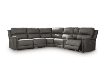 Picture of Kennedy Anchor 6-Piece Leather Power Sectional