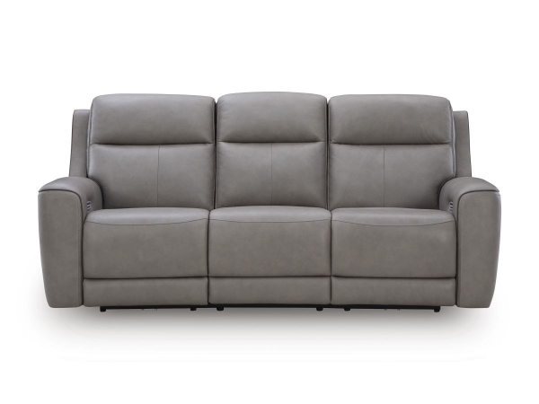 Picture of Bailey Grey Leather Power Sofa