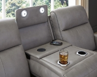 Picture of Bailey Grey Leather Power Sofa