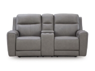Picture of Bailey Grey Leather Power Loveseat