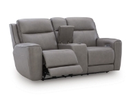 Picture of Bailey Grey Leather Power Loveseat
