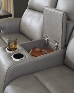 Picture of Bailey Grey Leather Power Loveseat